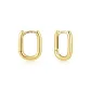 Oval Gold Hoop Earrings, 1 Pair, Eh-1908.ebB
