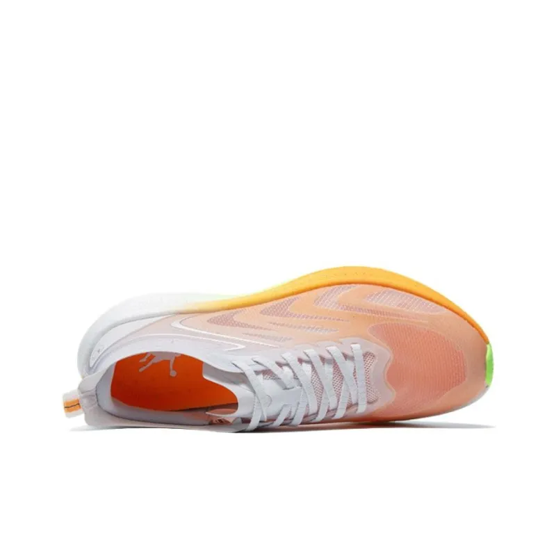 QIAODAN Light Speed 4.0PLUS Cushioning Breathable Coverage Low-Top Marathon Running Shoes Men's Orange White-2