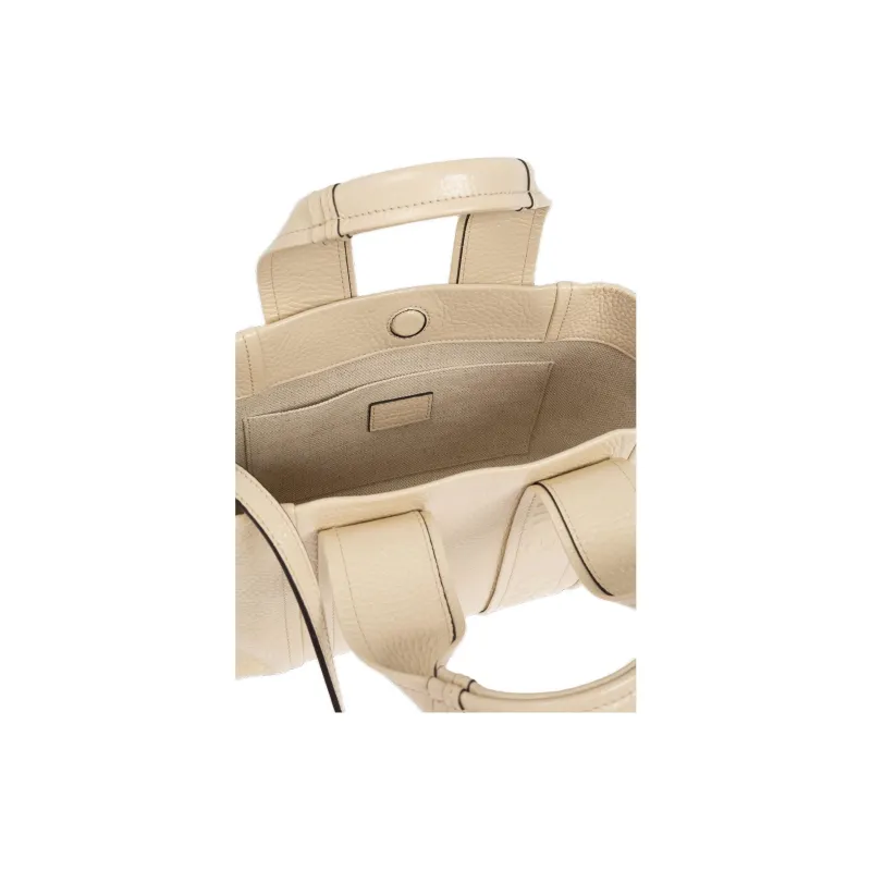 Chloe Woody Calfskin Shoulder Bag Crossbody Bag Handbag Small Size Women's Cream-3