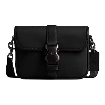 COACH League Smooth Leather Shoulder Bag, Crossbody Bag Trumpets Women's Black