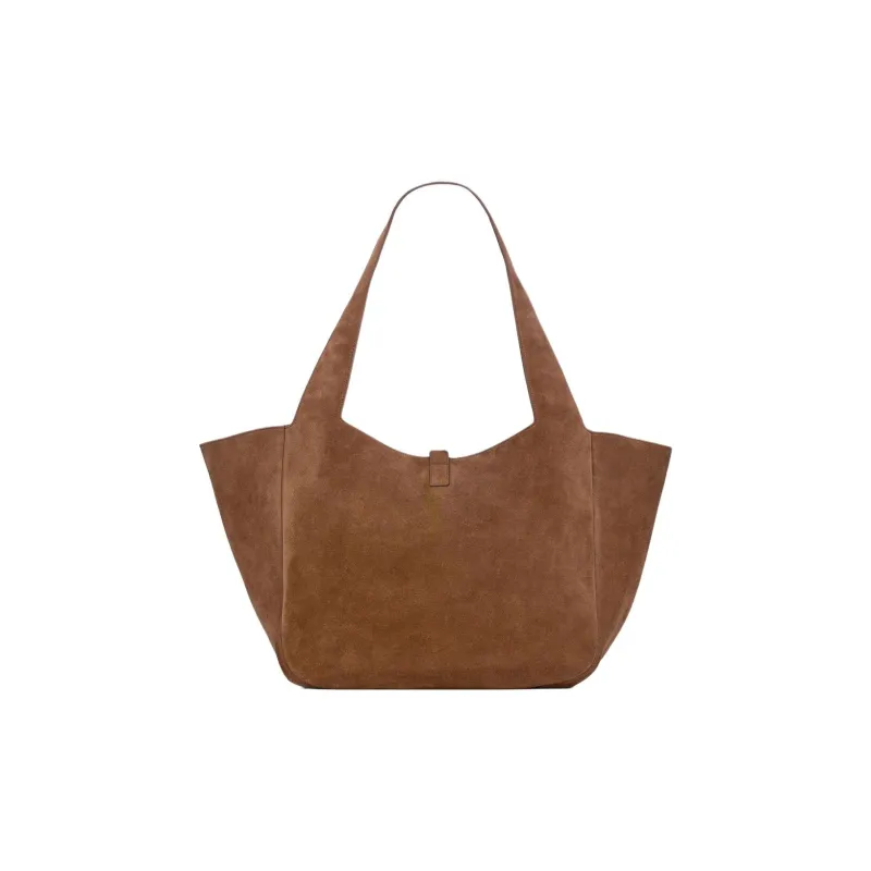 SAINT LAURENT LE5A7 Suede One Shoulder Handbag Women's Caramel-4