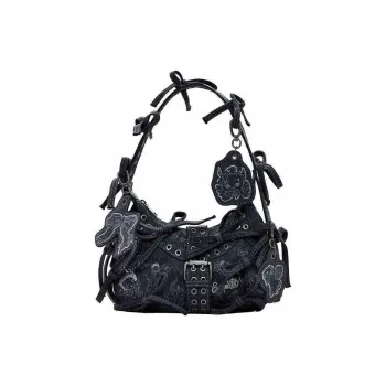 Desigual MARIA ESCOTE Collaboration Fabric Handbag Shoulder Bag Medium Size Women's Black