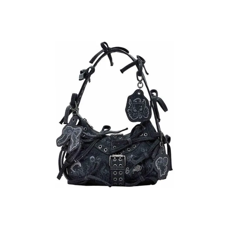 Desigual MARIA ESCOTE Collaboration Fabric Handbag Shoulder Bag Medium Size Women's Black-0
