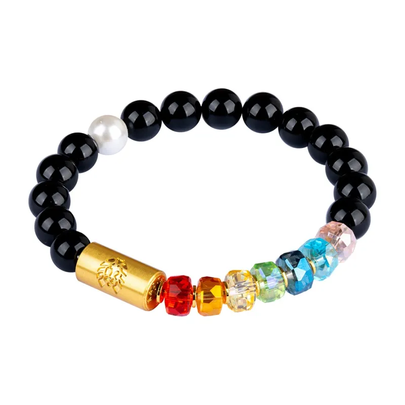 Rastaclat Agate Small Lion Chinese Style Beaded Bracelet Unisex-2