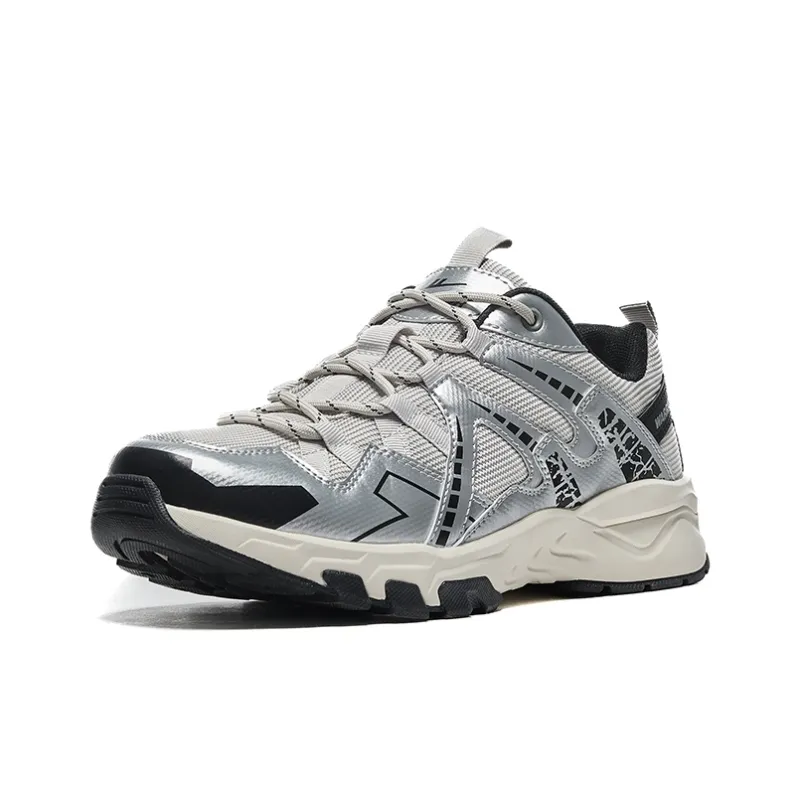 Warrior Wear resistant And Lightweight Low Top Hiking Shoes Unisex Silver Gray-1