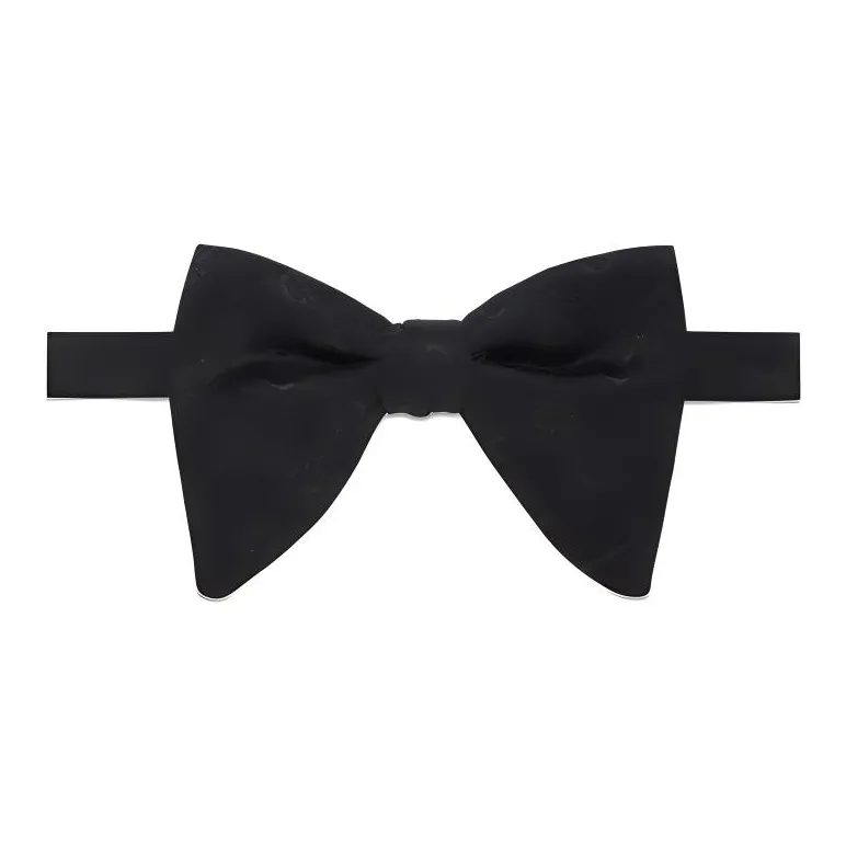 GUCCI Wool Mulberry Silk Cotton Bow Tie Men's Black-0