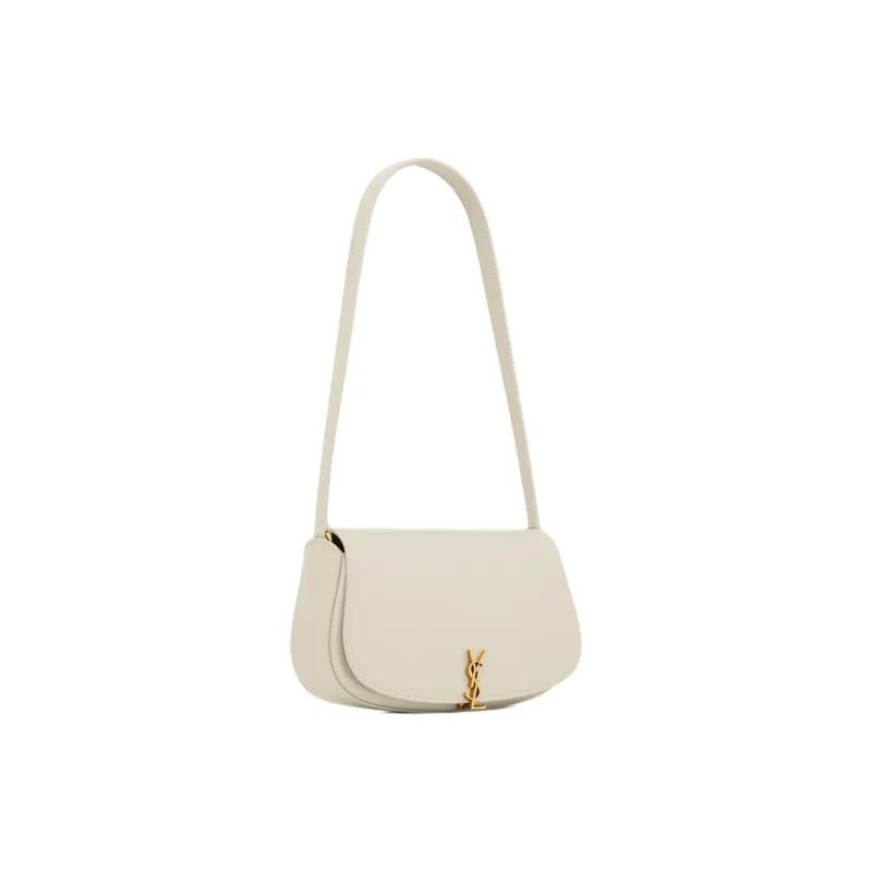 SAINT LAURENT Calfskin Handbag, Shoulder Bag Mini Women's White-1