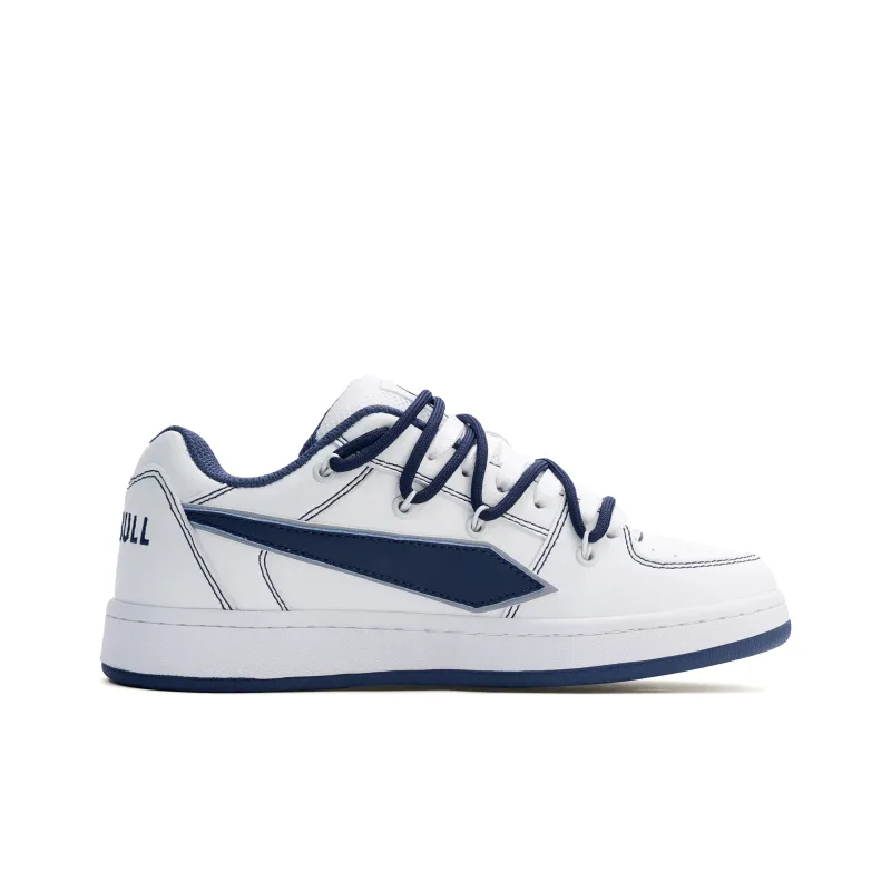 GLO BULL Skateboard Shoes Unisex Low Top Double Strap White Dark Blue-1