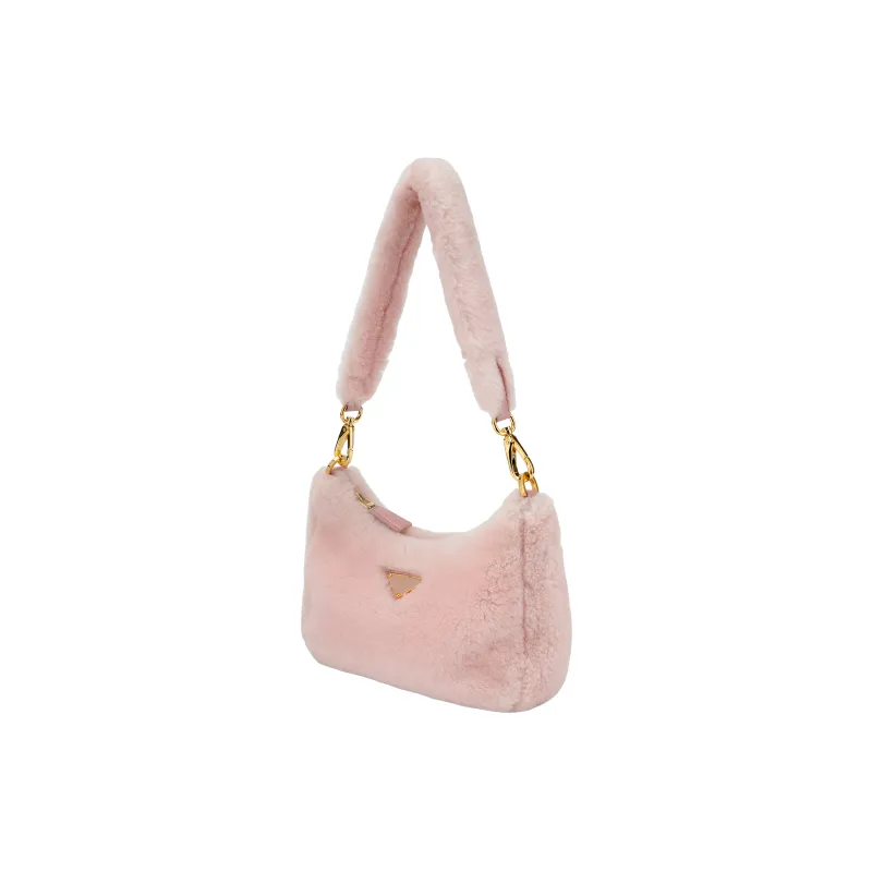 PRADA Plush Shoulder Bag Handbag Crossbody Bag Shoulder Bag Regular Women's Cherry Blossom Pink-2