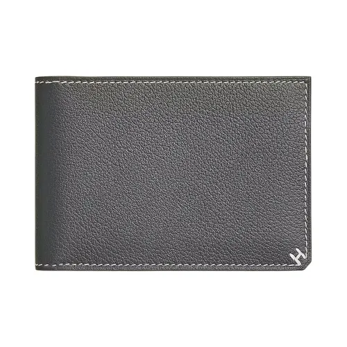HERMES H Sellier Evercolor Leather Card Holder Women's H0 Misty Gray
