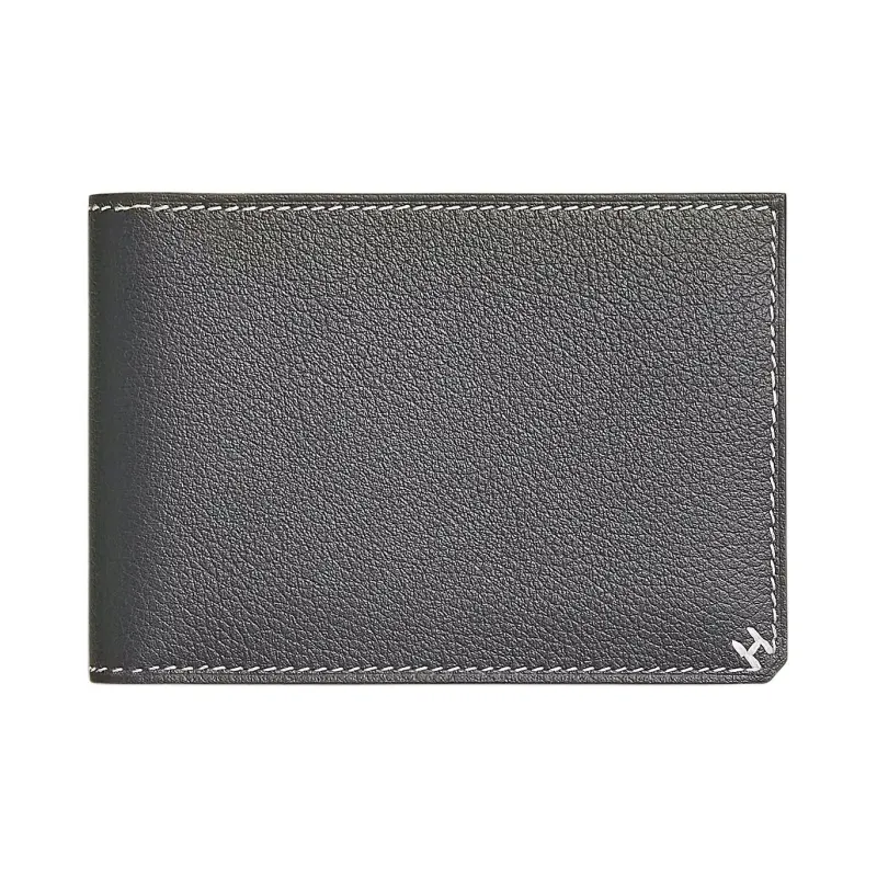 HERMES H Sellier Evercolor Leather Card Holder Women's H0 Misty Gray-0