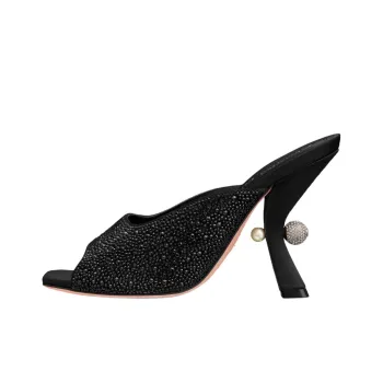 DIOR Slide Slippers 10cm Women's Black