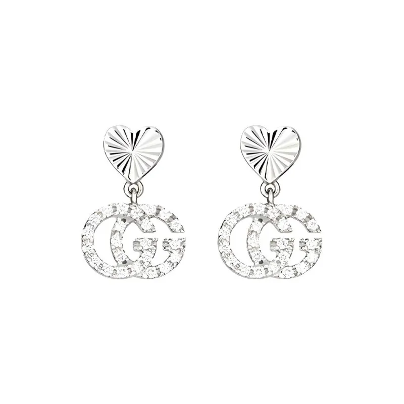 GUCCI GG Running Stud Earrings Women's Silver-0