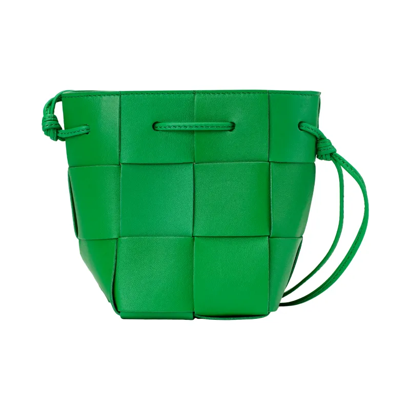 Bottega Veneta CASSETTE Pillow Bag Cow Leather Bucket Bag, Shoulder Bag, Crossbody Bag Regular Women's Green-4