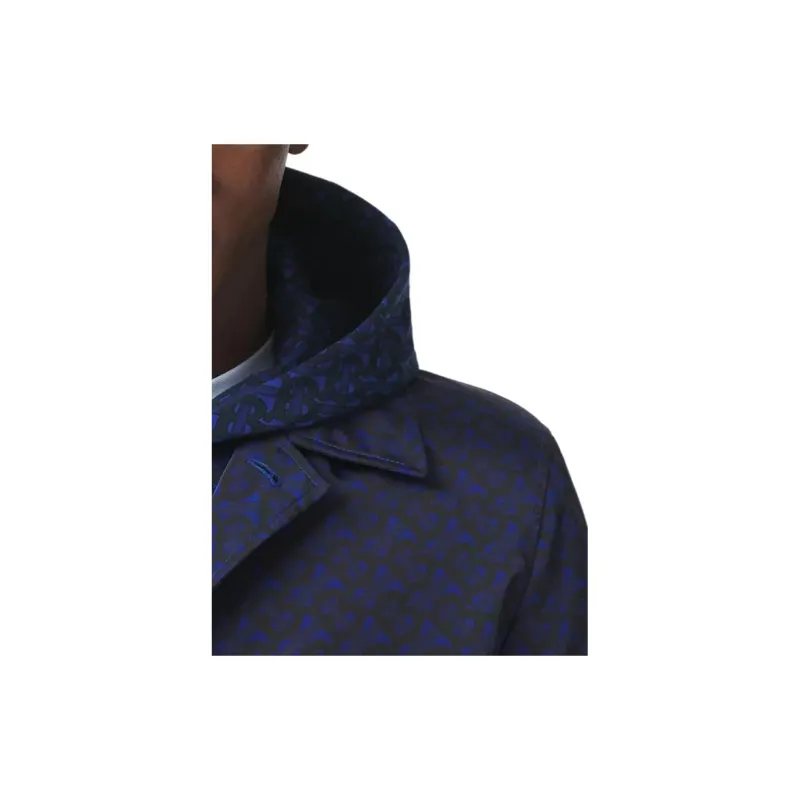 Burberry Coats Men's Deep Royal Blue-4