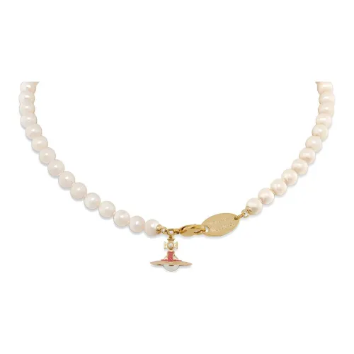 Vivienne Westwood Brass, Pearl, Enamel Necklaces Unisex Gold
