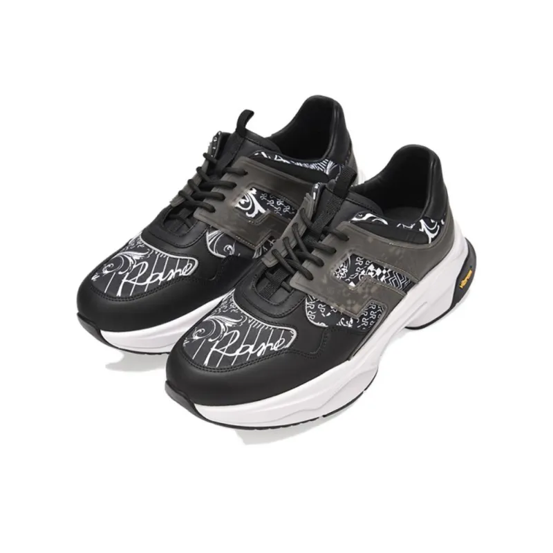RARE Low Top Casual Shoes Men's Black White-1