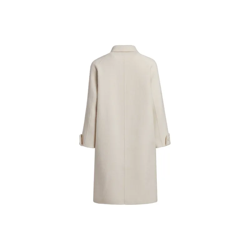 Mambe Double Sided Wool Coat Women's Cream Beige-1