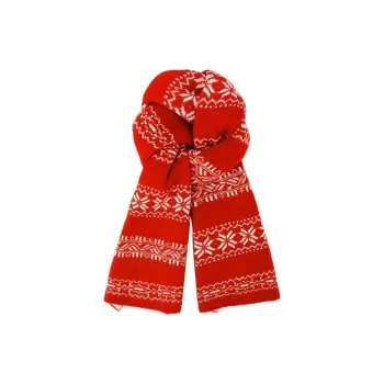 PISHUSHU Acrylic Knit Scarves Unisex Christmas Red