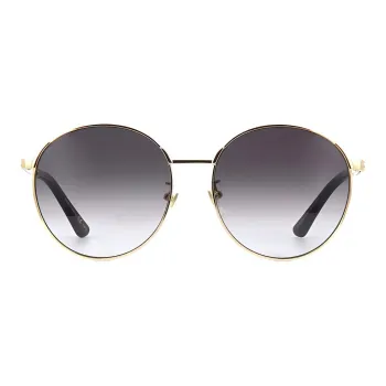GUCCI Alloy Round Sunglasses Women's Gold