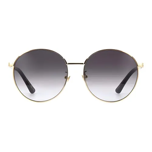 GUCCI Alloy Round Sunglasses Women's Gold