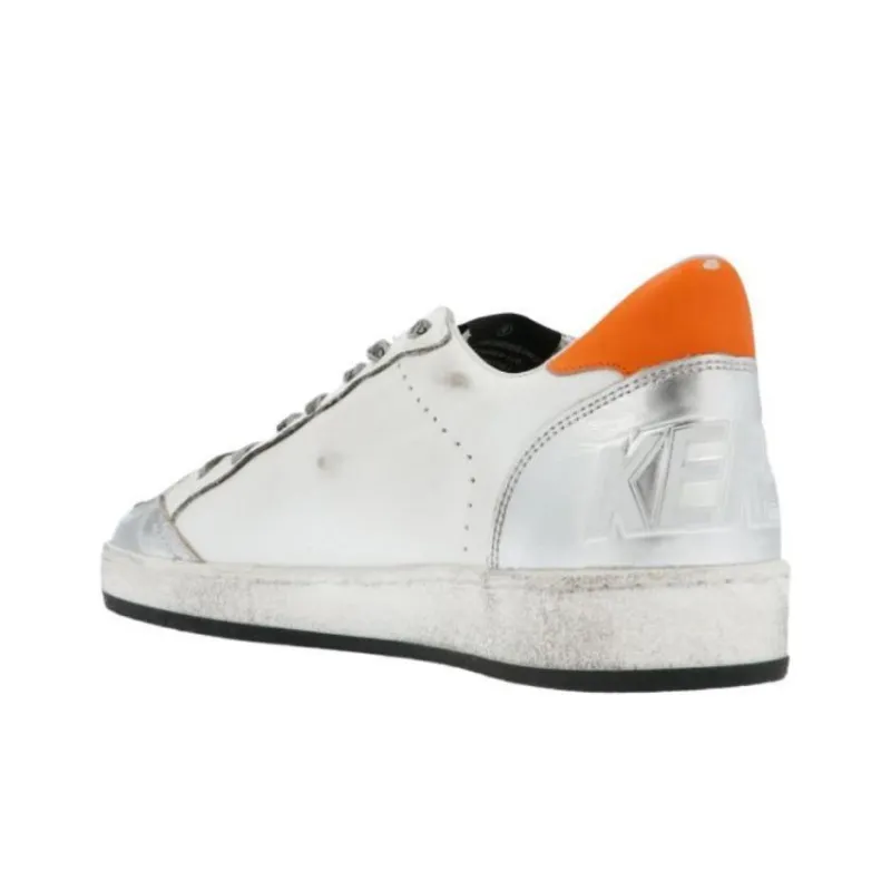 Golden Goose Super Star Low Top Skateboard Shoes Men's White Orange-1