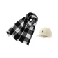 Black White Scarf+Hats & Caps