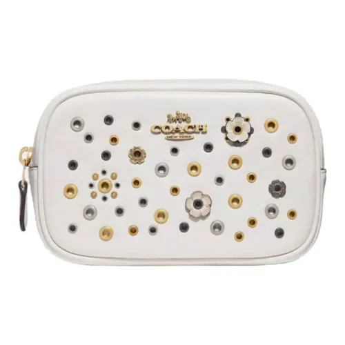 COACH Belt Cow Leather Camera Bag Crossbody Bag Fanny Pack Small Size Women's White