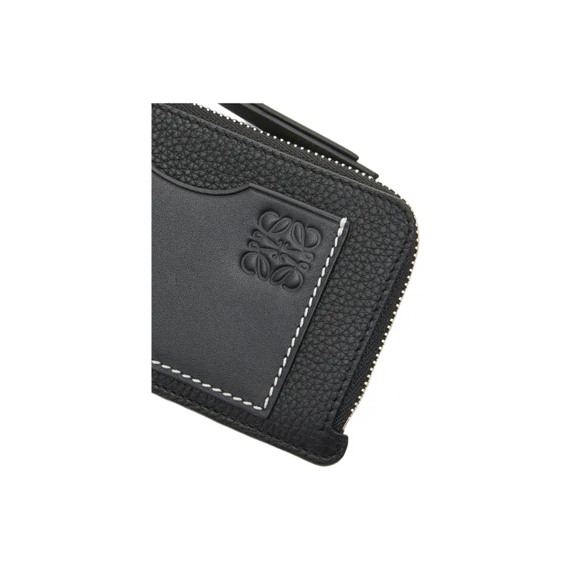 LOEWE Soft Grain Cow Leather Card Holder Women's Black-7