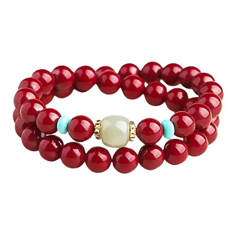 AGOVSKI Reconstructed Cinnabar Jade Bracelets Women's-6