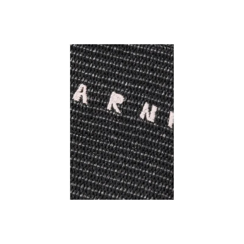 MARNI Raffia Tote Bag Shopping Bag Handbag Women's Black-2