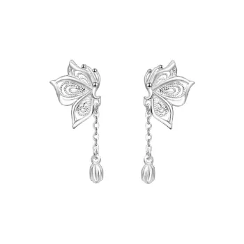 SUYG Bestie Anniversary S999 Fine Silver Stud Earrings Women's Gift Box Gift Bag Packaging