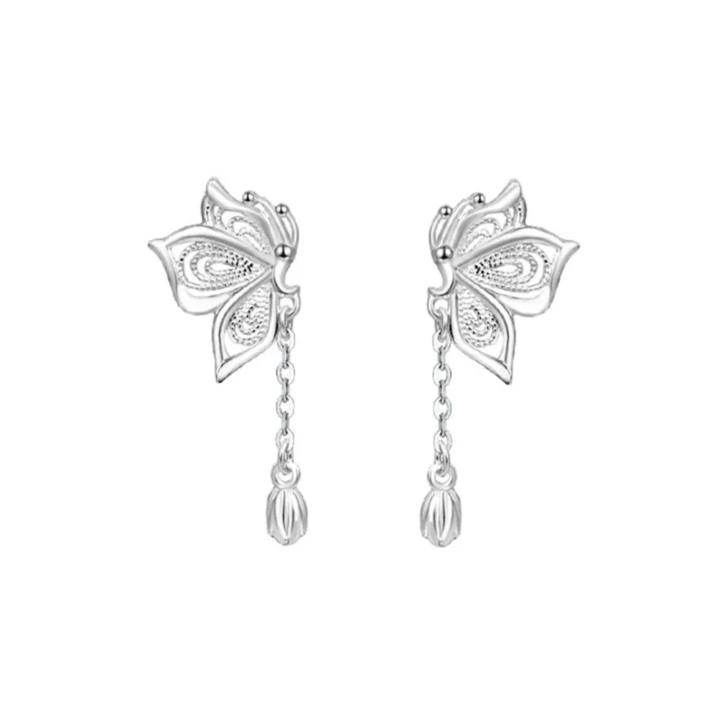 SUYG Bestie Anniversary S999 Fine Silver Stud Earrings Women's Gift Box Gift Bag Packaging-0