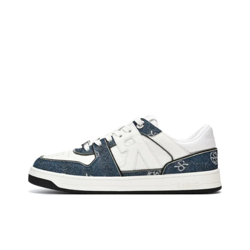 RARE RICH Collection Low-Top Skateboard Shoes Men's White Blue-0