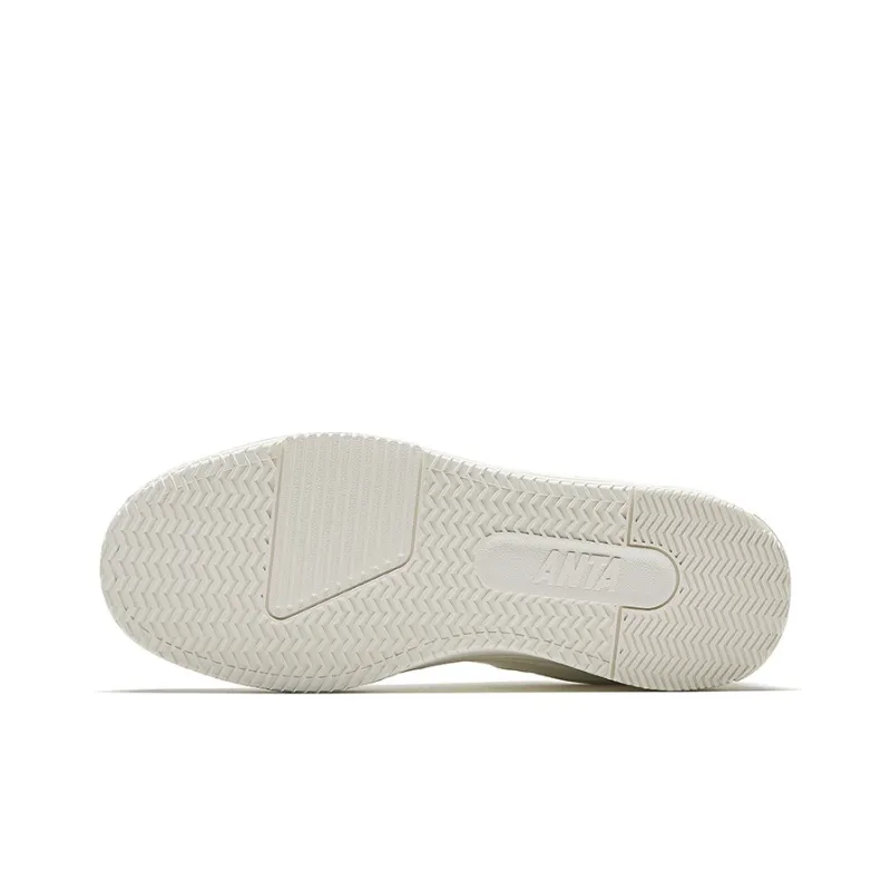 Anta Durable Cushioning Low Top Skateboard Shoes Men's Ivory White-4