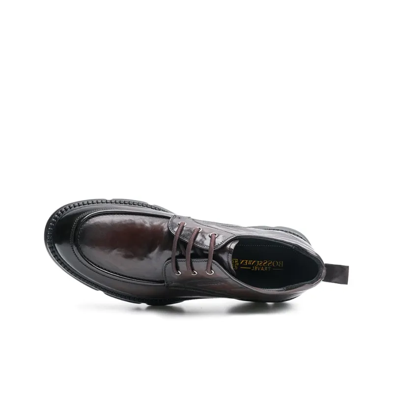 BOSSSUNWEN Dress Shoes Men Low Top Black-6