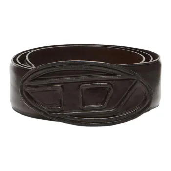 DIESEL Cow Leather Belts Men's Dark Brown Width 4CM