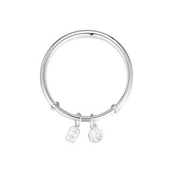 ZHOUBAIFU 999 Fine Silver Bangles Unisex