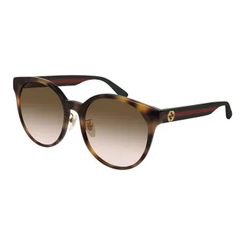 GUCCI Plastic Irregular Shape Sunglasses Women's Brown