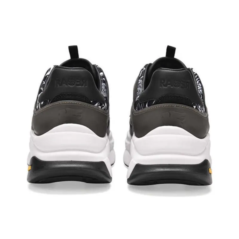 RARE Low Top Casual Shoes Men's Black White-2