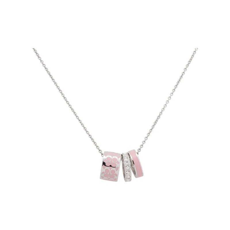 COACH Brass Necklaces Women's Pink-0