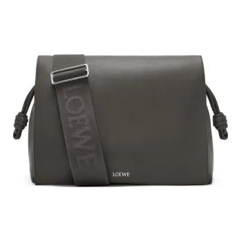 LOEWE Shiny Soft Calfskin Shoulder Bag Crossbody Bag Men's Dark Gray
