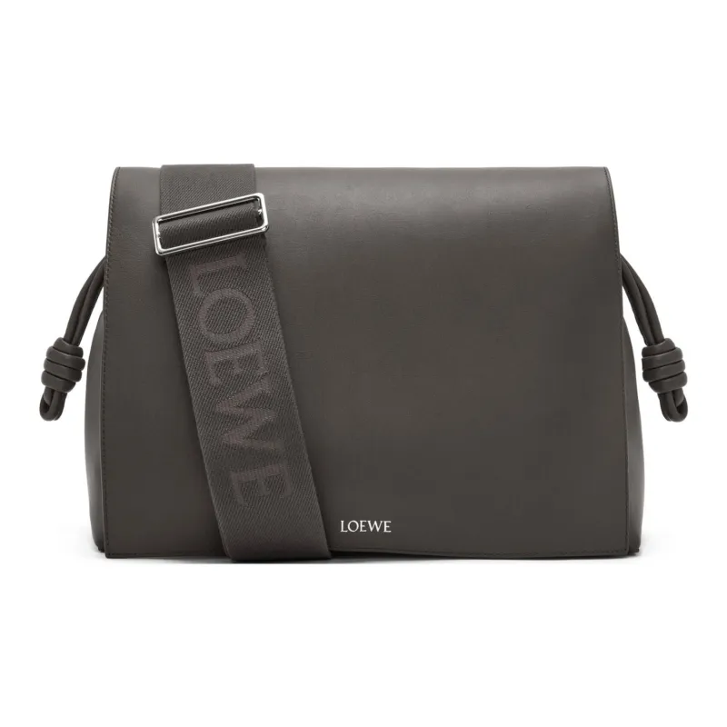 LOEWE Shiny Soft Calfskin Shoulder Bag Crossbody Bag Men's Dark Gray-0