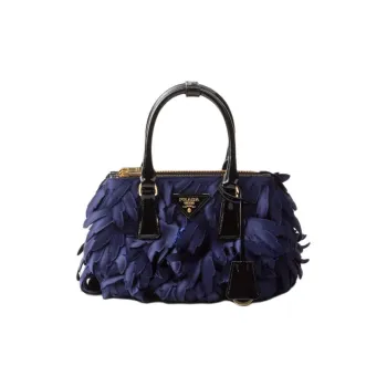 PRADA Galleria Killer Bag Fabric Shoulder Bag Crossbody Bag Handbag Mini Women's Baltic Blue And Black