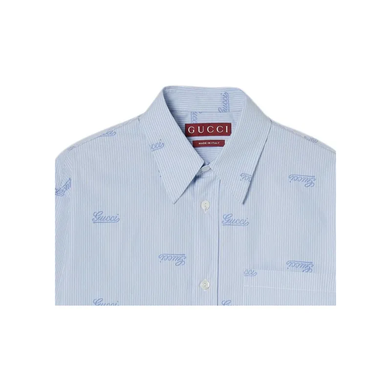 GUCCI Embroidered logo Striped Shirt-2