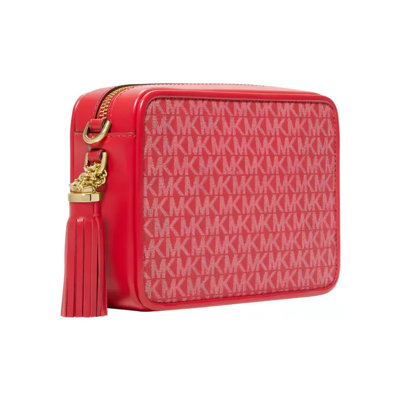 MICHAEL KORS Jet Set Charm Cow Leather Shoulder Bag, Crossbody Bag Medium Size Women's Red-2