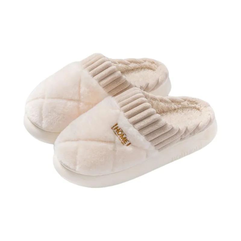 Yu Pu Cotton Slippers Winter Indoor Home Slip Resistant Platform Thickened And Fleece Lined Warm Couple Padded Shoes-0