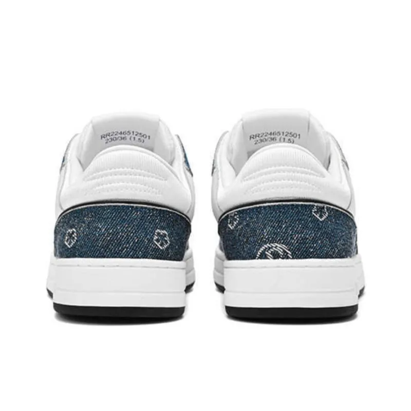 RARE RICH Collection Low Top Skateboard Shoes Women's White Blue-4
