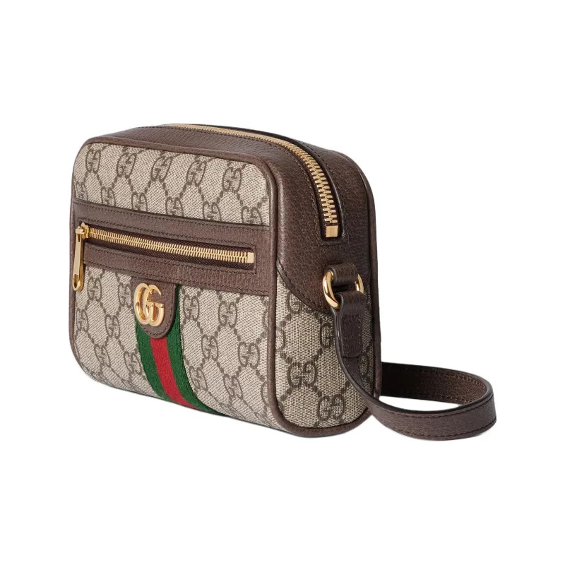 GUCCI Ophidia GG Supreme Canvas Shoulder Bag Mini Women's Beige & Dark Brown-1