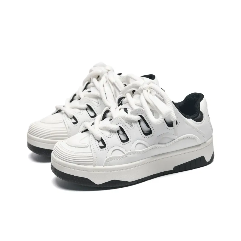UNIITY Skateboard Shoes Unisex Low Top White Black/White Red-13